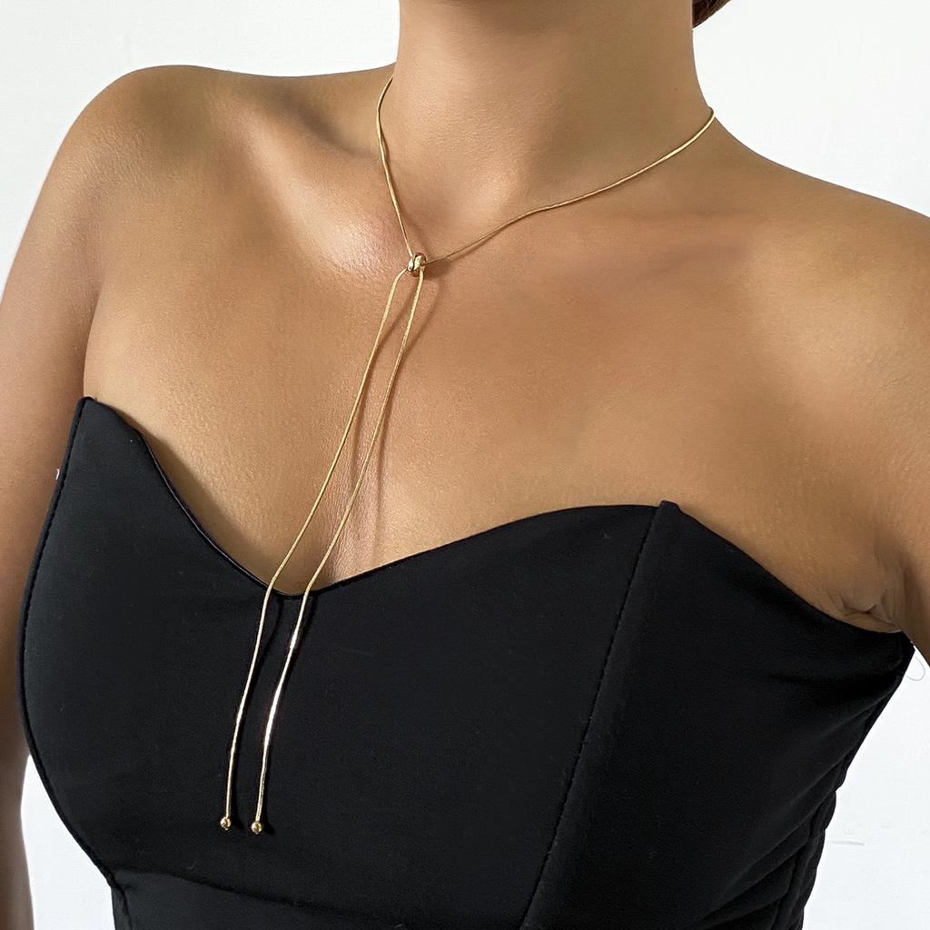 Ingemark Kpop Snake Chain Choker Necklace for Women Girl Wedding On The Neck Temperament Ball Pendant Thin Link Party Jewelry