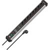 Surge Protector Power Strip - Brennenstuhl - 1391010800 - Aluminum - Black - 4 Outlets