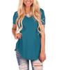2023 Summer V-Neck Solid Plus Size Loose Short Sleeve Women's T-shirt
