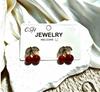 DIY Fresh Sweet Cherry Enamel Stud Earrings for Women