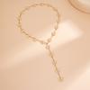 Simple Long Tassel Choker Punk Y-Shaped Sweater Chain Vintage Bow Pendant Necklace  Beach