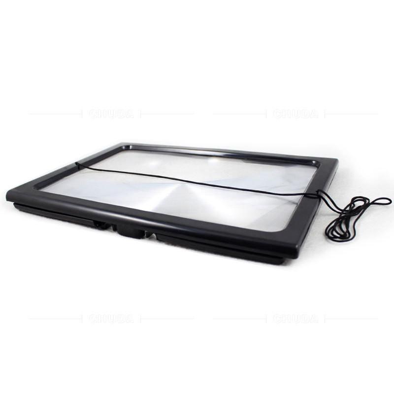 Faltbare Tragbare A4 Rechteckige 3x Leselupe Mit LED-Licht Für Senioren Zum Lesen Und Lernen