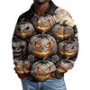 Męska koszula z długim rękawem na Halloween, stylowa, casualowa, imprezowa
