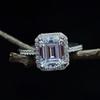 Cbtb Rectangular Moissanite Ring 925 Silver Engagement Quality Goods Jewelry
