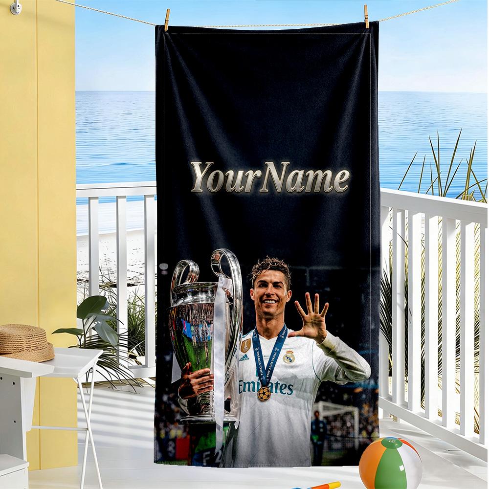 Cristiano Ronaldo Customized Name Beach Towel Soft Durable Quick-Dry
