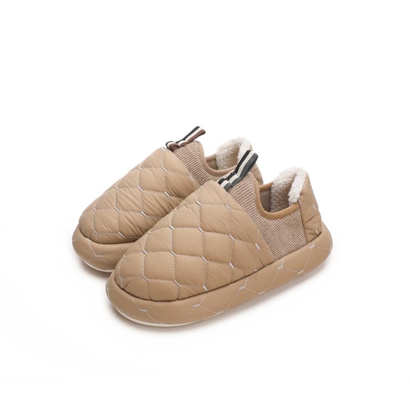 Winter indoor home warmth non-slip waterproof cotton slippers women's winter outer wear bag and cotton slippers men