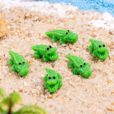 60Pcs Miniature Crocodile Figurine Mini Animal Resin Statue Ornament Educational Toy Dollhouse Fairy Garden Landscape Aquarium Decoration