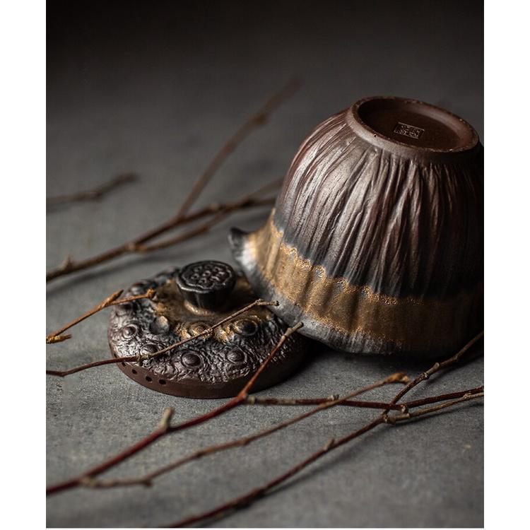 200ml Coarse Pottery Quick Tea Cup Japanese Style Ceramic Handheld Teapot Vintage Kung Fu Tea Set