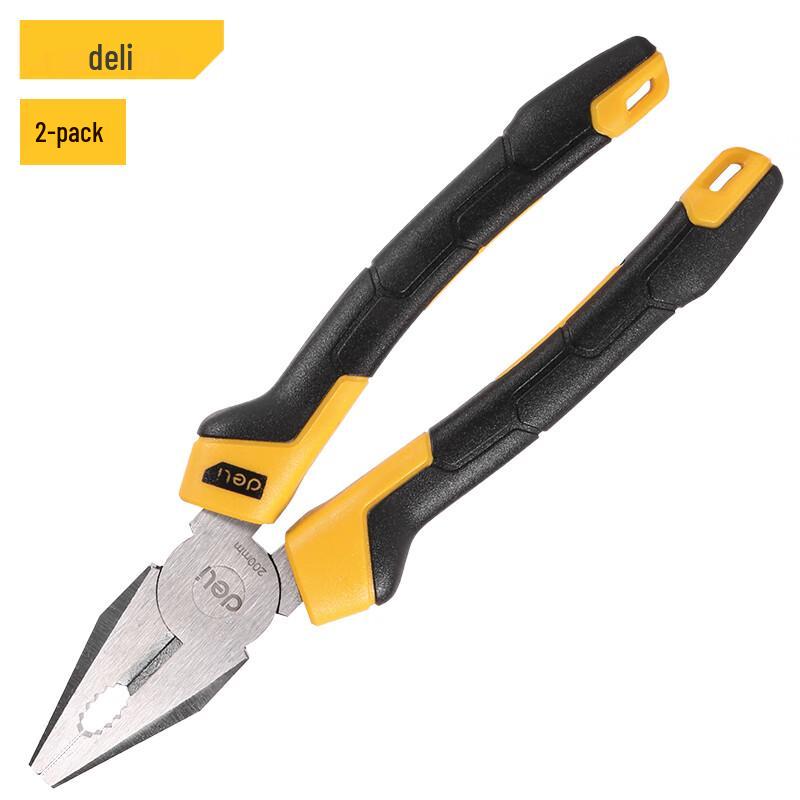 Deli 8-inch Chrome Vanadium Steel Pliers (2-Pack) 8-inch