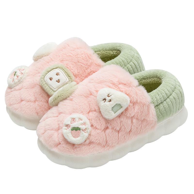 Winter Women Cotton Slippers Plush Warm Cotton Slippers Breathable Soft Non-slip Cotton Slippers
