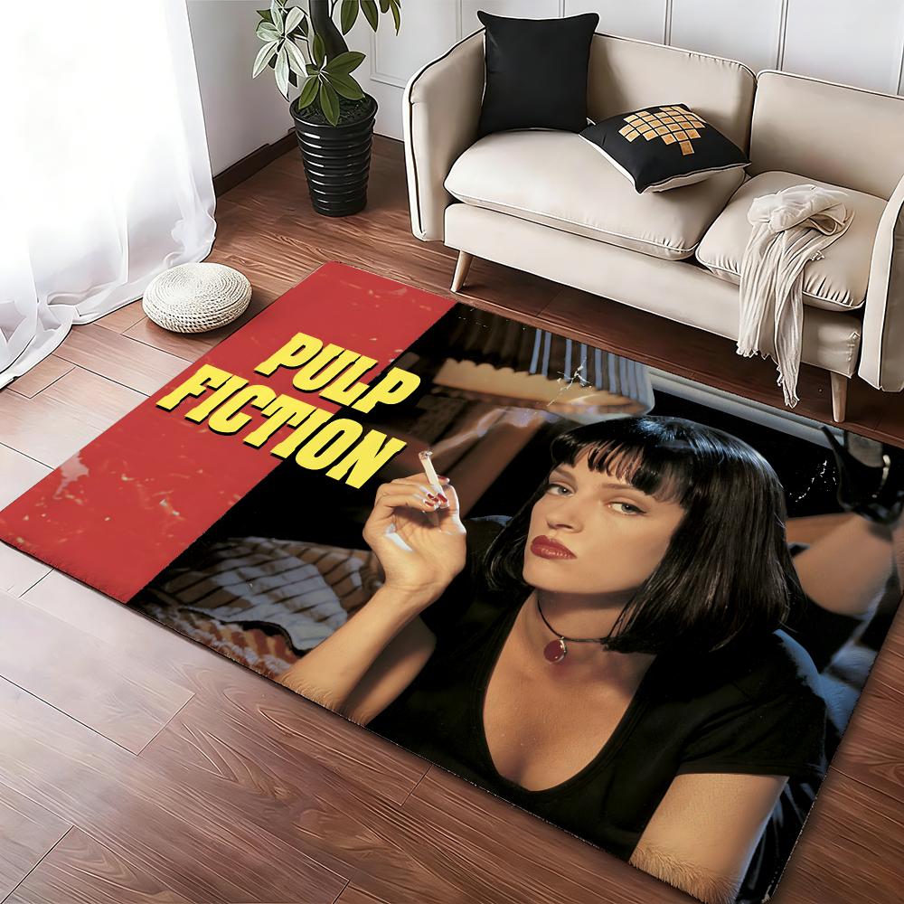 Pulp Fiction Floor Mat Soft Thickened Absorbent Non-Slip Bedroom Living Room Door Mat Home Decor Flannel Rugs