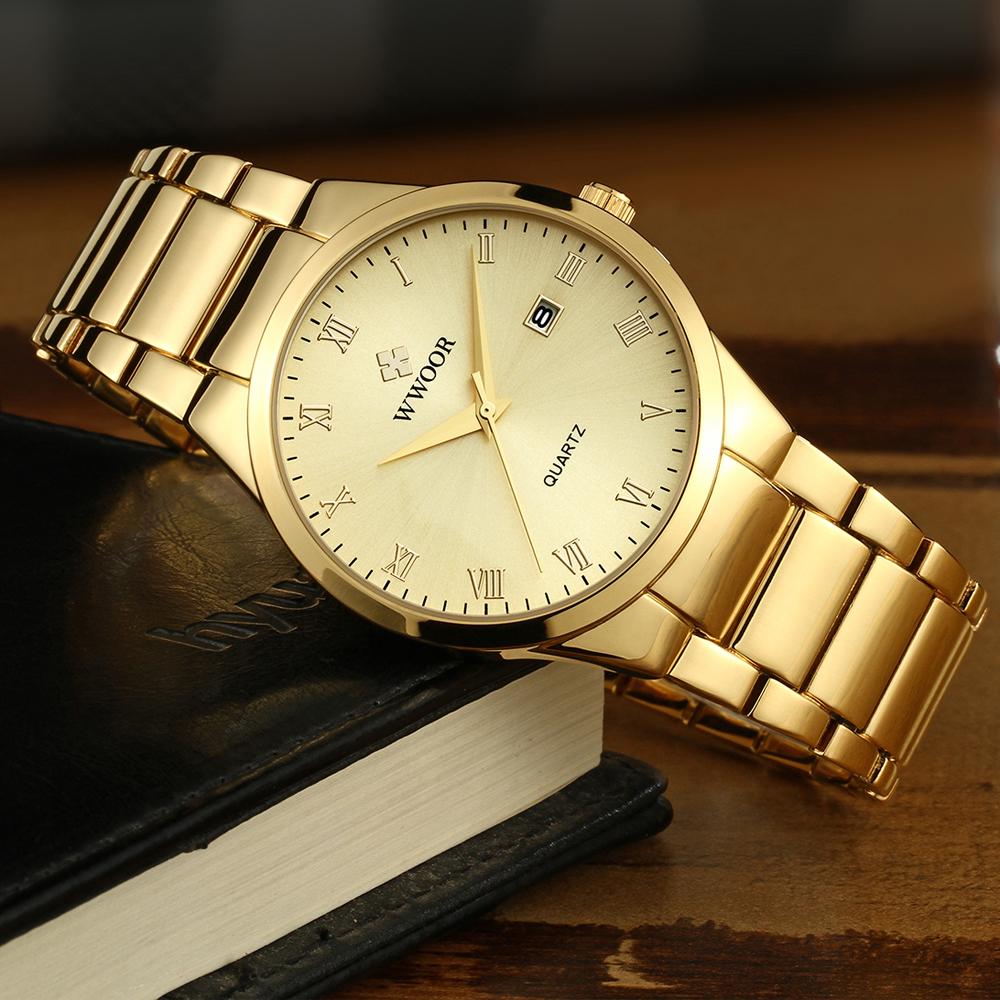 WWOOR Top Luxury Watch For Men 3ATM Waterproof Stainless Steel Date Clock Sport Men's Watch Quartz Wristwatch Relogio Masculino