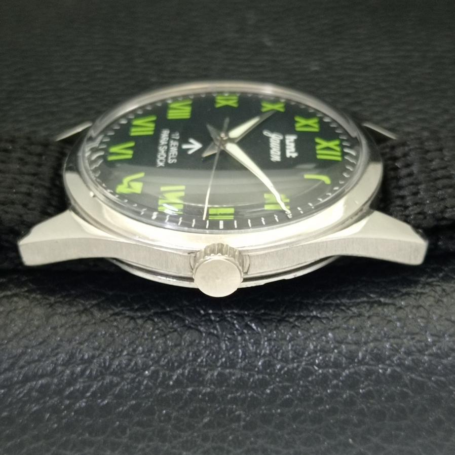 HMT JAWAN AUTENTYCZNY INDYJSKI MĘSKI Z NAKIĘCANĄ RĘCZNIE CZARNYM CYFERBLATEM ZEGAREK a600045-5