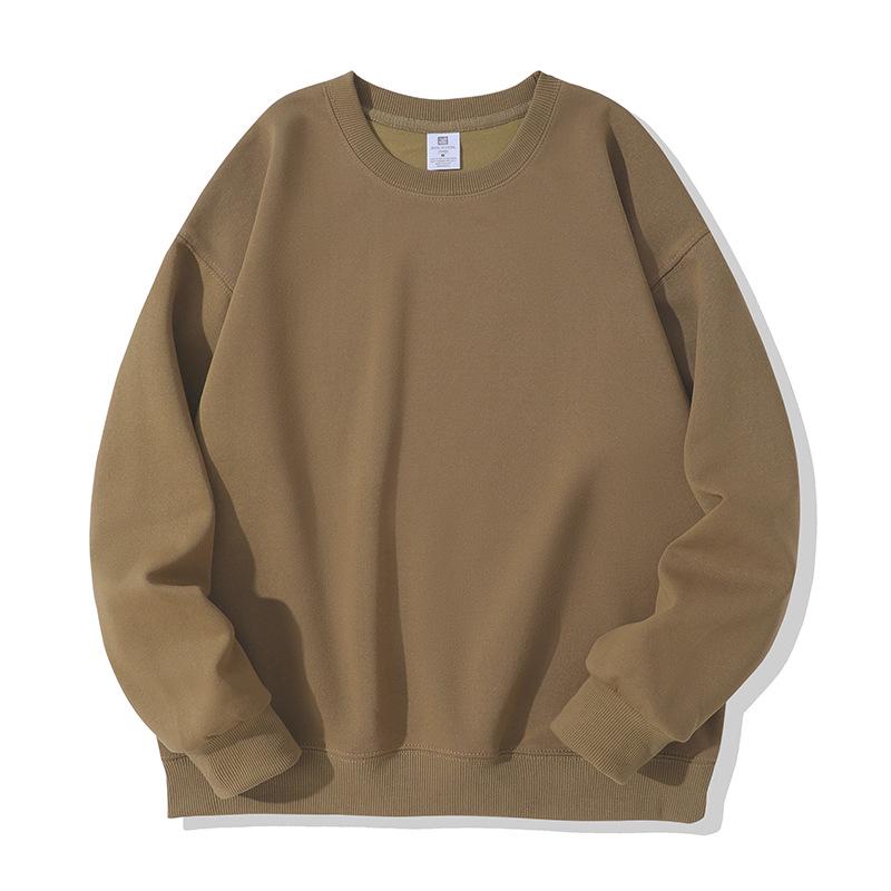 Autumn Round Neck Cotton Hoodie: Light, Comfortable Couple's Homewear with Long Sleeves & Custom Logo Option for Men.