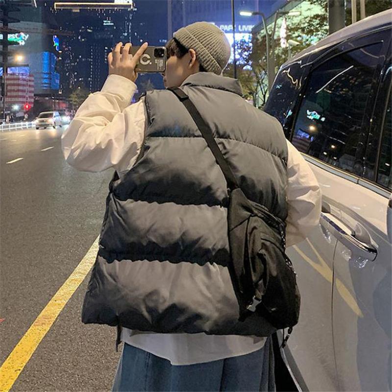 Men Jacket Vest Autumn Winter Fashion Warm Thick Cotton Coats Leisure Streetwear Loose Outerwear Male Sleeveless Vest 2024