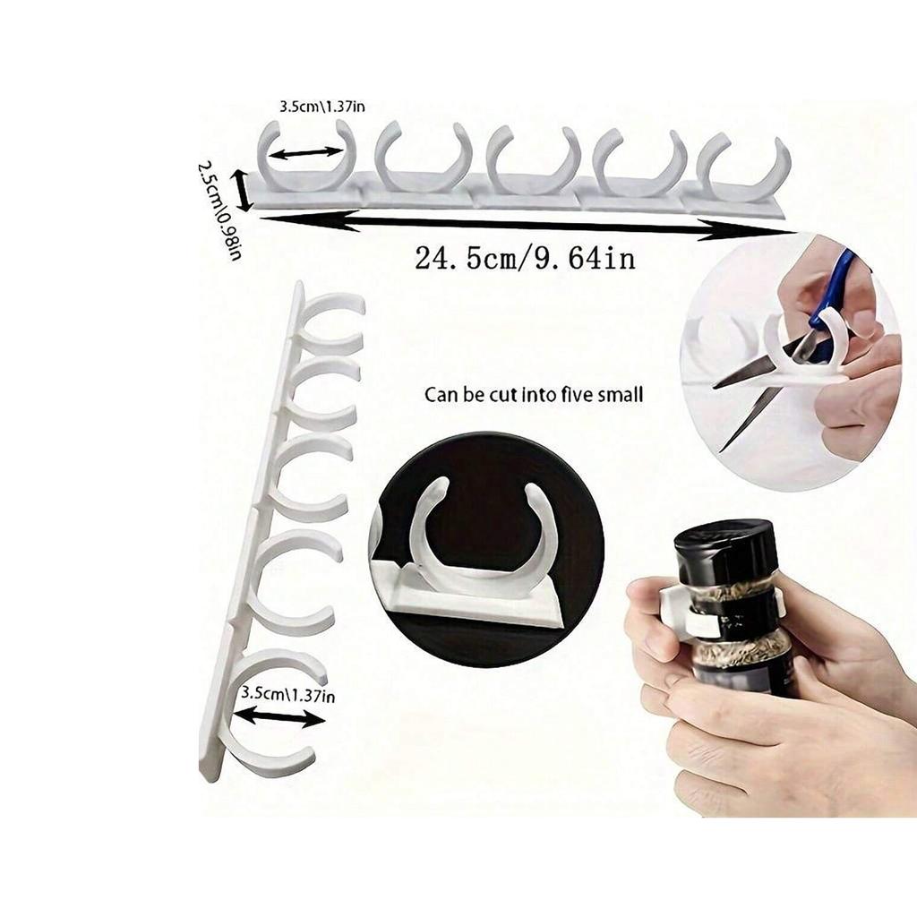 1pc-20/4 Rows,wall Mounted Space Saving Seasoning Cans and Bottle Holders,non Perforated Hanging Seasoningbottle Classification