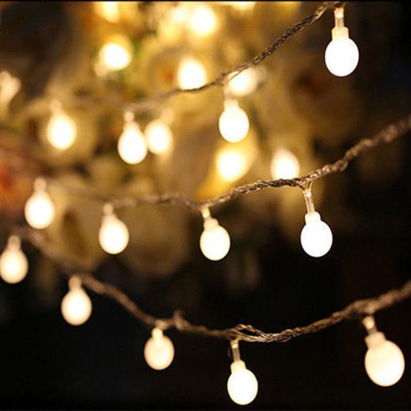 Globe String Lights LED String Lights Warm White Connectable Lights Decorative String Lights for Outdoor Indoor Camping