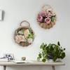 Panier à Fleurs en Osier Rotin Fait Main Suspendu au Mur Pour Jardin Plante Grimpante Pot Support de Plantes Décoration Intérieure Jardinière Murale
