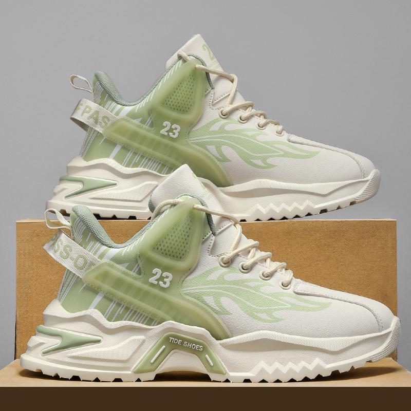 Jinjiang men's shoes autumn and winter new high-top platform sports shoes student leather surface running basketball shoes live broadcast large siz