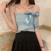 Bow Short Small Halter Vest Women Wear A New Summer Slim-fit Sleeveless Bottom Shirt Top