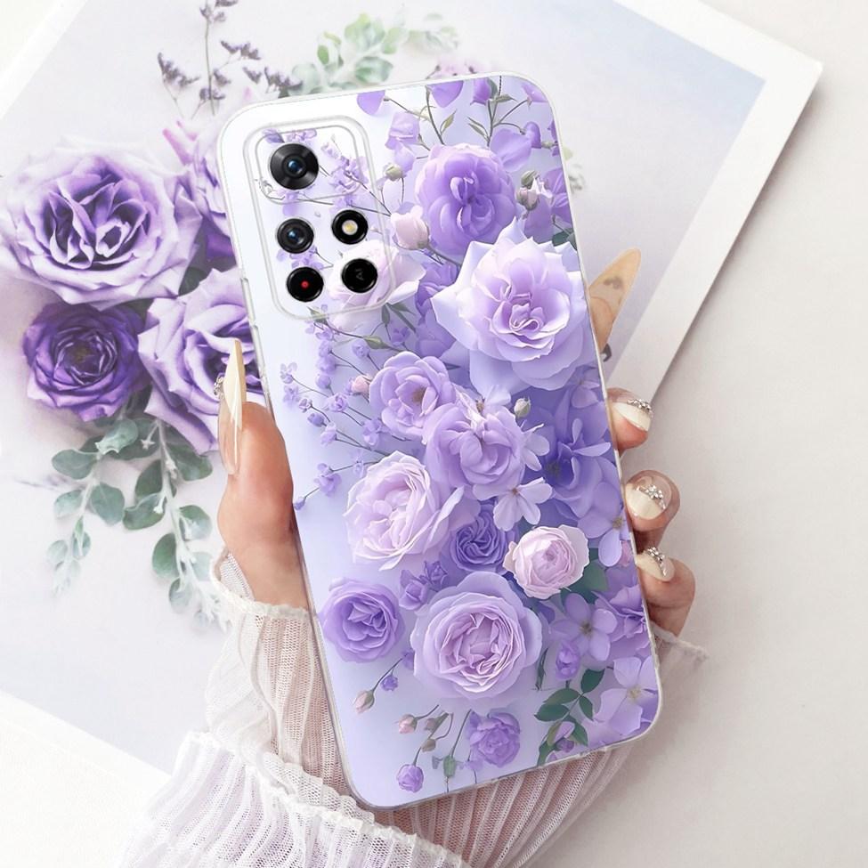 Casing For Redmi Note 11 5G China Case Transparent Cute Cat Fashion Butterfly Funny Painted Cover 21091116AC