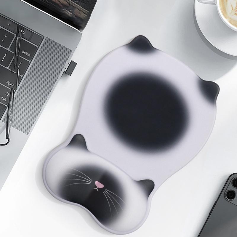 1Pc Cat-Shaped Mouse Pad, Non-Slip Silicone Wrist Rest, Computer Office Silicone Wrist Rest, Cute And Non-Slip