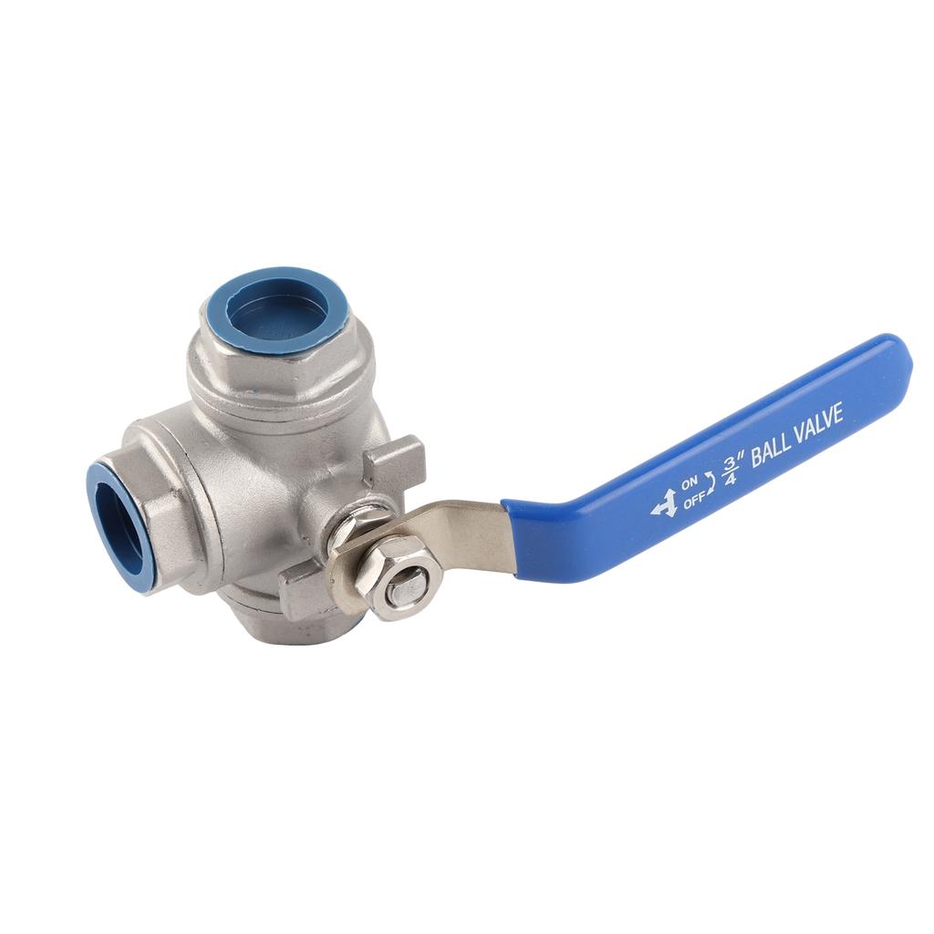 1 buc. Valvă cu bilă din oțel inoxidabil SUS304, cu trei căi, filet interior, 34" DN20