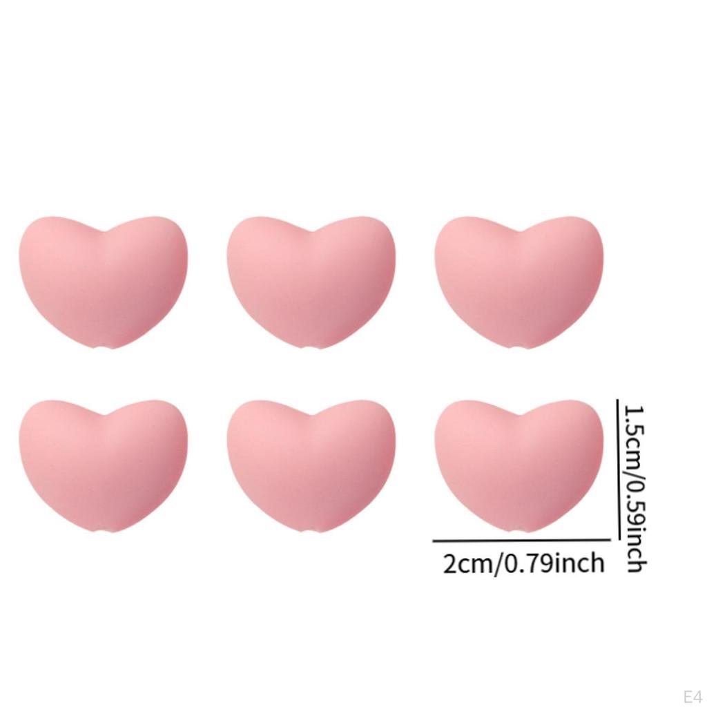 6 sztuk silikonowych nakładek na druty dziewiarskie 3 mm otwór wzór serca