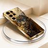 Golden Leopard Electroplated Glass Phone Case Suitable for Samsung Galaxy S26 S25 S24 S23 S22 S20 FE/Ultra/Plus Anti Drop