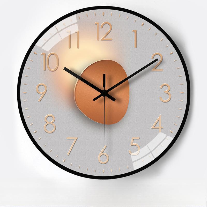 

12-дюймовые 30 см легкие и роскошные часы с радиоуправлением, реагирующие на время, с автоматической сменой света и тени, для дома, гостиной, спальни, бесшумные, подвесные