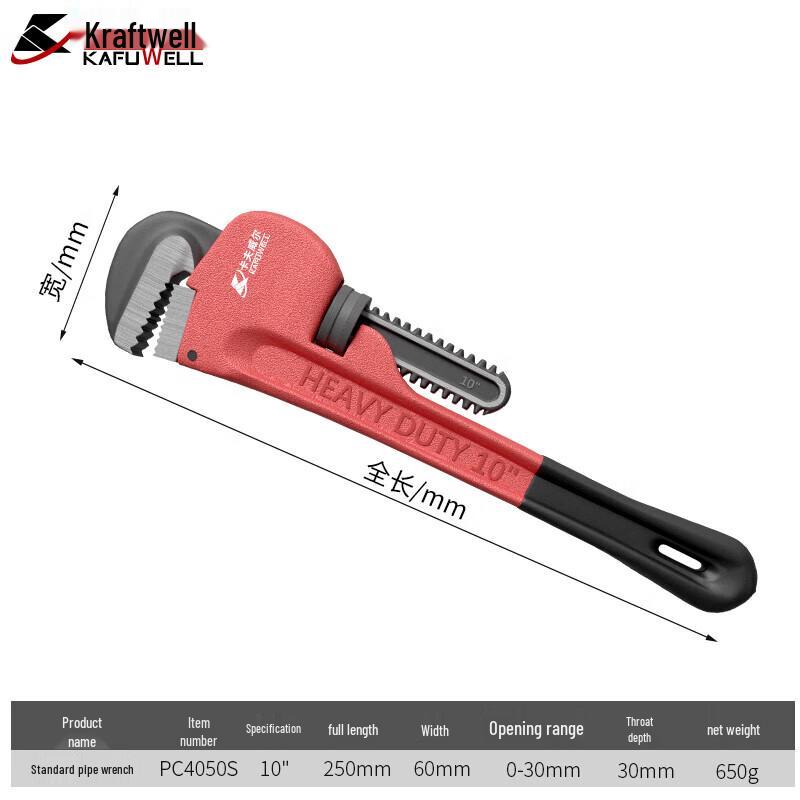 Kraftwerk Heavy-Duty Pipe Wrench