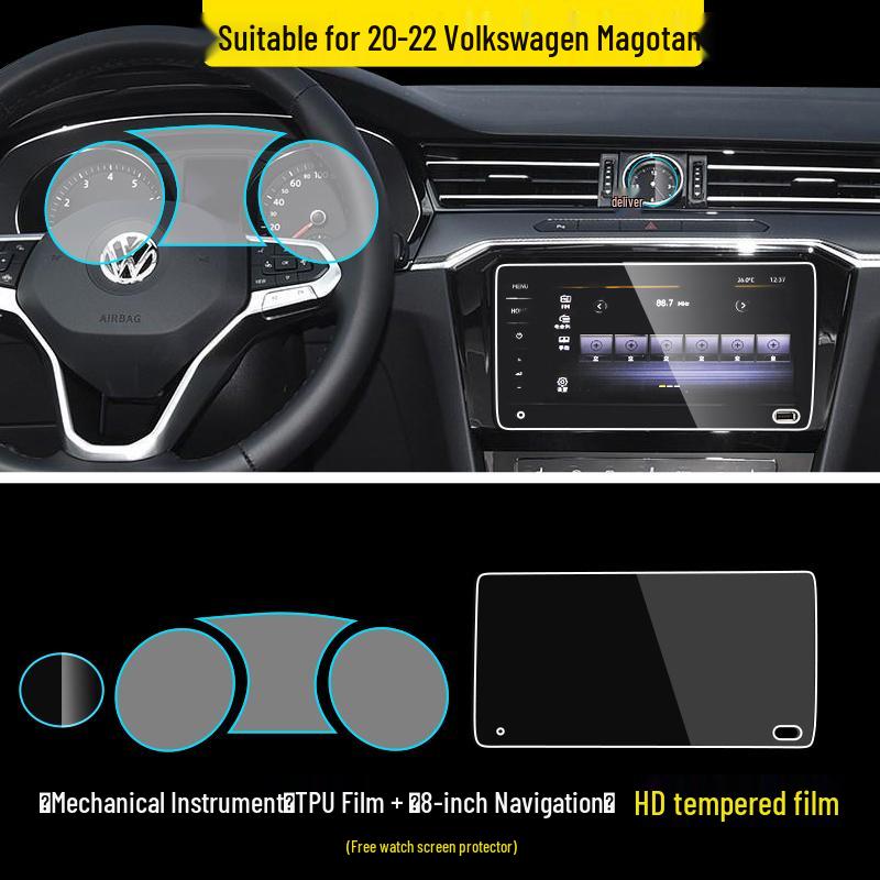 Volkswagen Magotan Center Console Navigation Tempered Film B8/B9 Model 2026 Car Interior Decoration