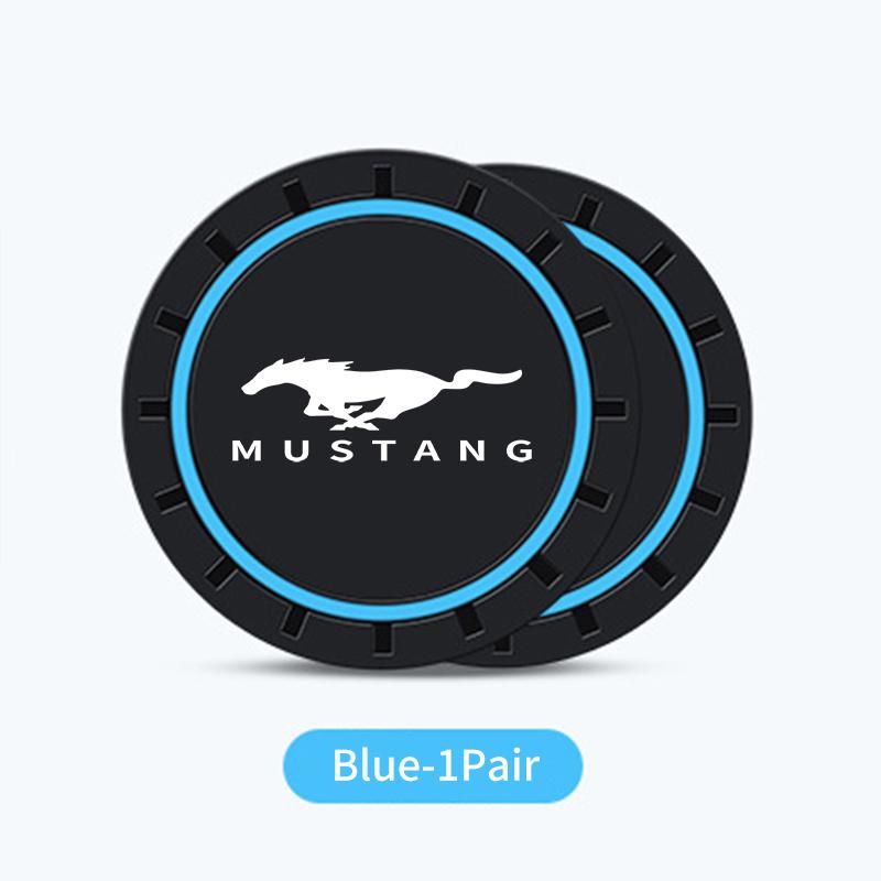 For Ford 2Pcs Car Logo Silicone Coaster Anti-Slip Water Cup Drink Mats Auto Accessories Escort KA Flex Everest KA Expedition