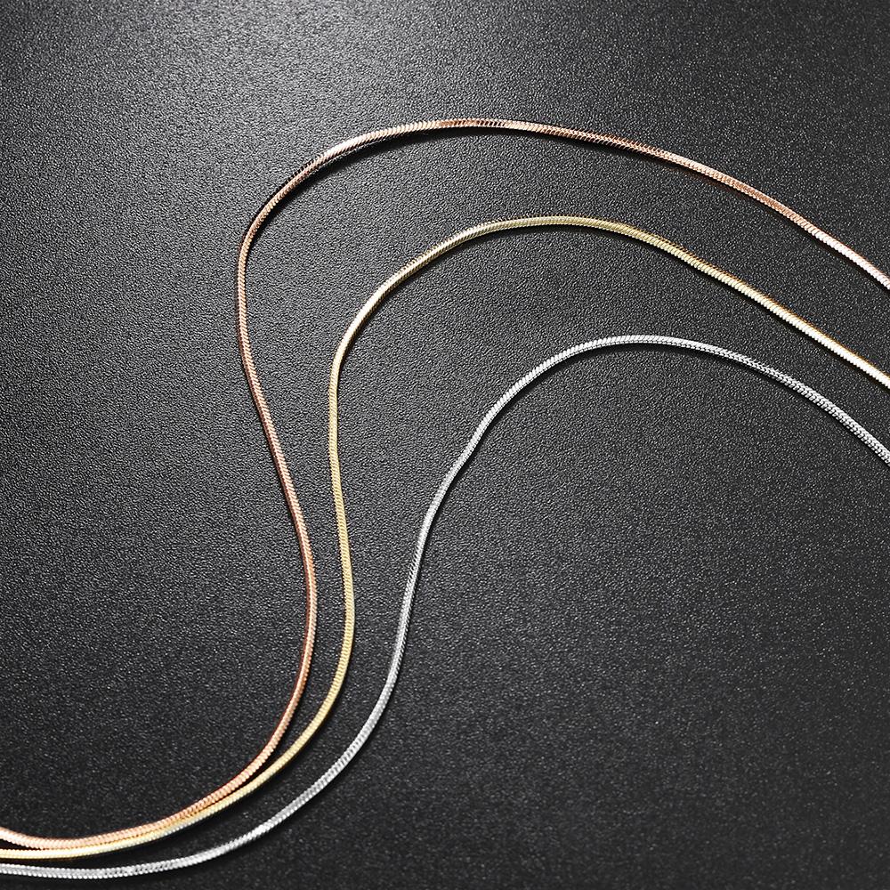 Simple Chain Necklace for Women Gold Water-wave Snake Box Chain Clavicle Choker Jewelry on The Neck C002