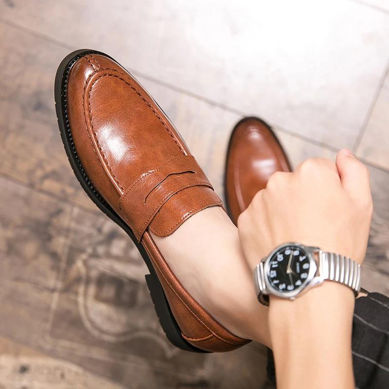 Fashion Spring Men Driving Moccasins Comfortable Slip On Oxford Shoes Men Casual Shoes Leather Loafers Office Designer Shoes Men 38-46