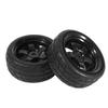 New 4Pcs Black Rubber Tires & Wheel Rims High Grip Tyre For HPI HSP On Road RC Car