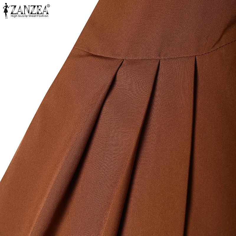 ZANZEA Elegantní ležérní dámské šaty s krátkým rukávem a čtvercovým výstřihem