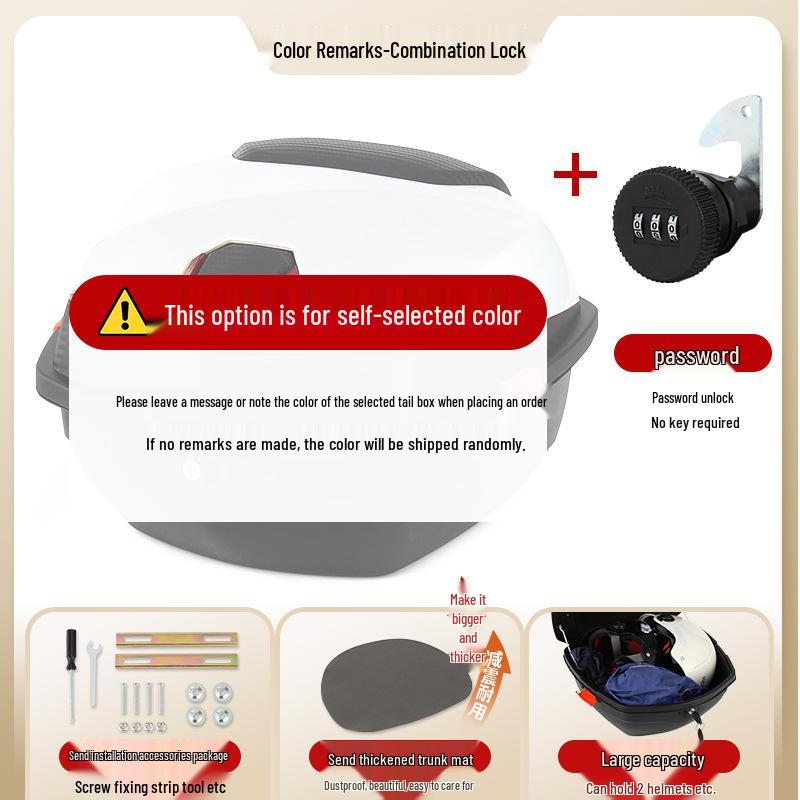 Electric Car & Motorcycle Large Trunk Box - Anti-Shake Universal Storage for Electric Bicycles