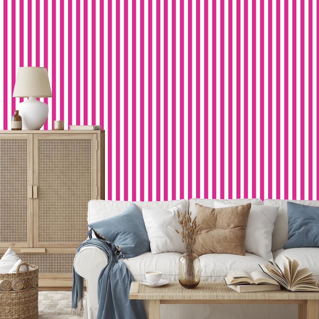 Purple and Powder Pink Striped Wallpaper for Living Room and Bedroom 50x1000