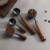 Paletta da Caffè in Legno di Noce Cucchiaio Dosatore con Manico Lungo in Acciaio Inossidabile Per Caffè Cucchiaino Strumento da Cucina Accessori per Caffetteria