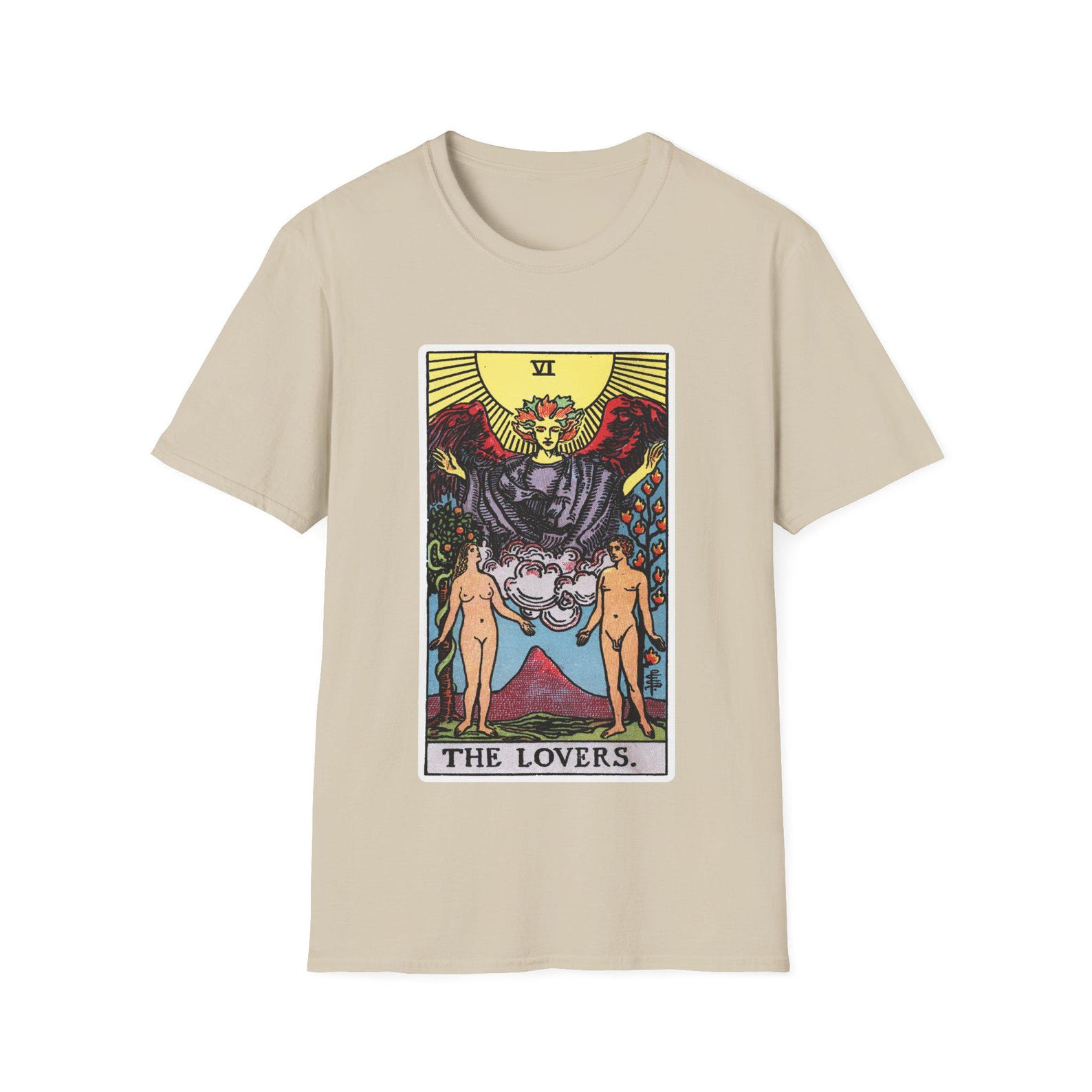 The Lovers Tarot Card T-Shirt | Tarot Illustration Tee S