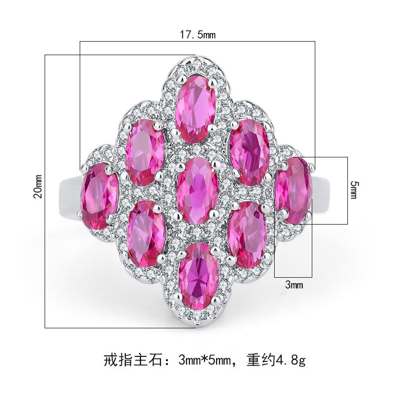 Korean version ins gradual change of color geometric simulation color treasure creative women's diamond women's ring