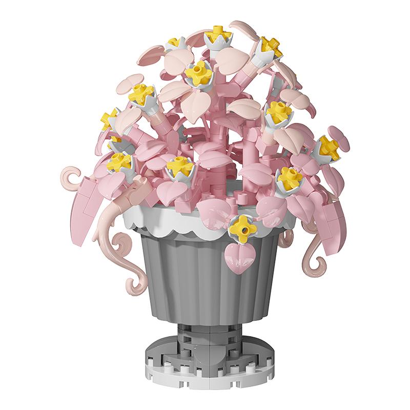 Children's handmade DIY potted desktop decorations simulated flower bouquets small particle assembly puzzle toys