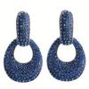 Elegant Sparkling Blue Zircon Drop Earrings Classic Modern Design for Parties Gifts Daily Wear Christmas Jewelry Wedding Gifts