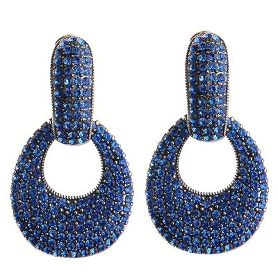 Elegant Sparkling Blue Zircon Drop Earrings Classic Modern Design for Parties Gifts Daily Wear Christmas Jewelry Wedding Gifts