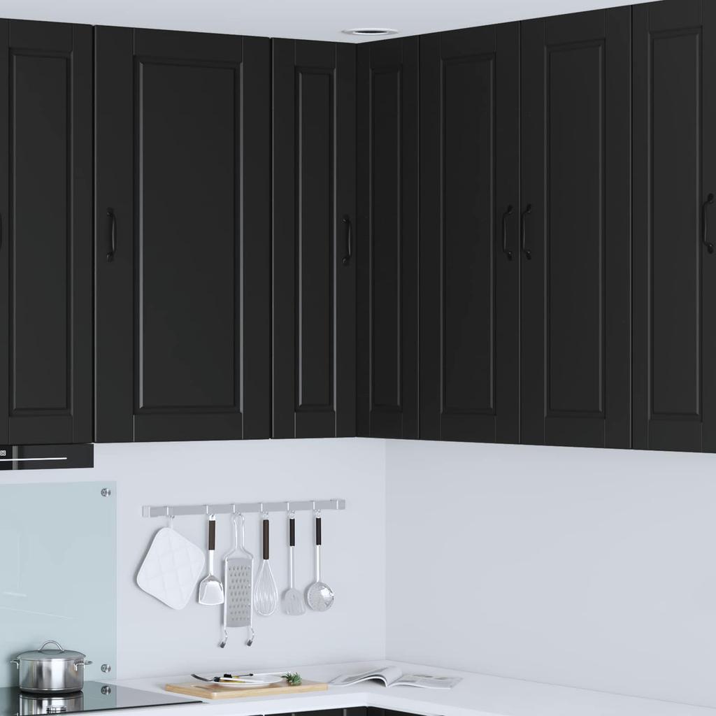 Wall Mounted Corner Cabinet PORTO Black 57 x 57 x 100 cm Particleboard