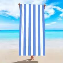 1 Stück Minimal gestreiftes Strandtuch, Ultrafeine Faser Schnelltrocknend Saugfähiges Handtuch, Strand Schwimmen Urlaub Strandtuch