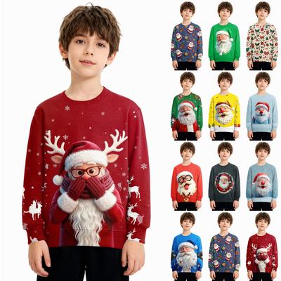 Weihnachts-Sweatshirt Jungen Mädchen Hässliches Weihnachten Weihnachts-Shirt Rundhals Kleinkind Langarm Pullover Outfit Oberteile