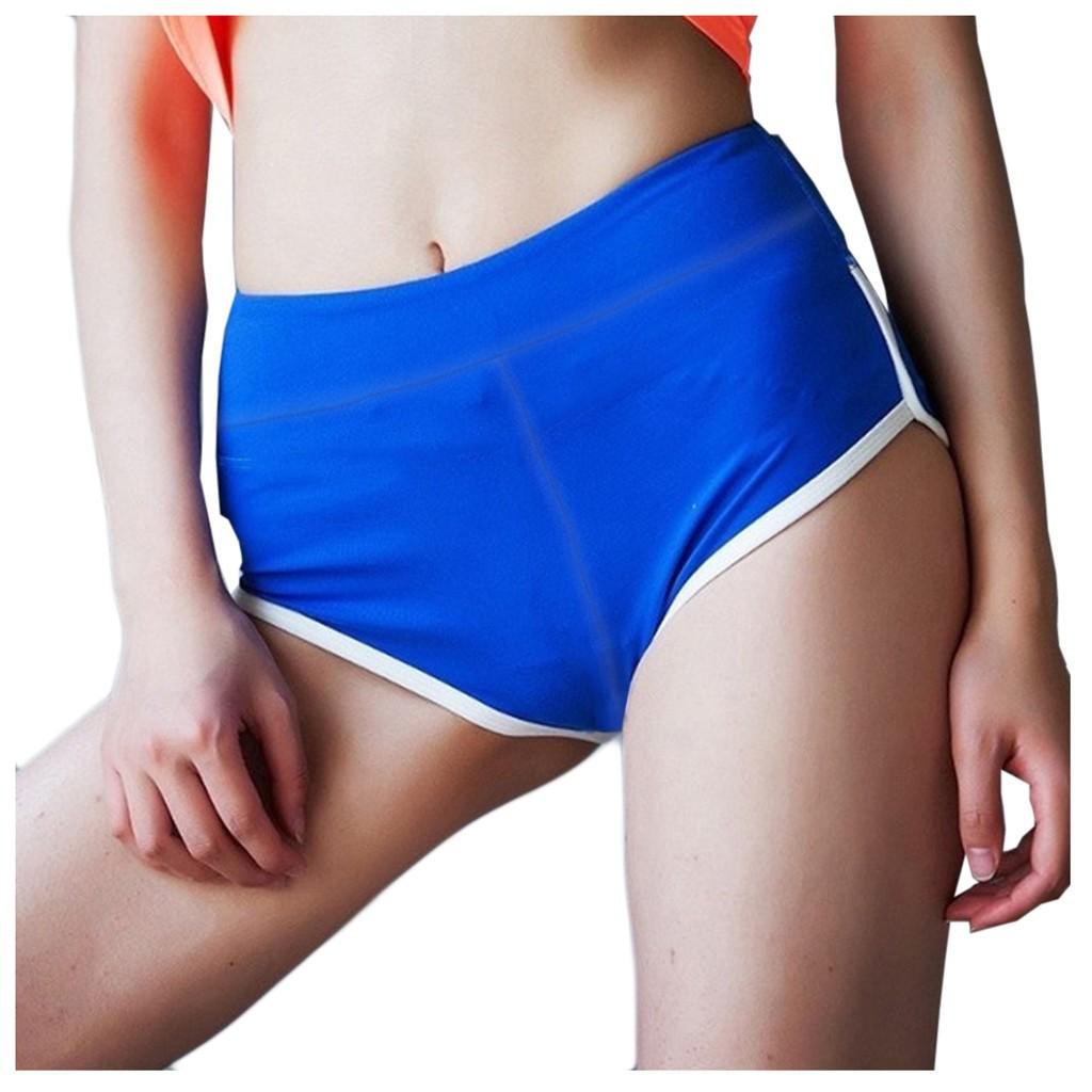 (SU)Women's Solid Color Elastic Band Sports Running Fitness Leisure Yoga Shorts