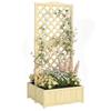 Garden Planter With Square Trellis Foldable Wooden Vegetable Garden Double Flower Pot For Climbing Plants 73 X 70 X 170 Cm Natural